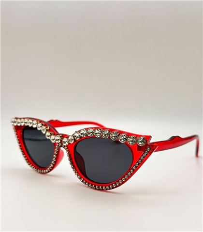 Γυαλιά κοκκάλινα με στρας Ethen Red