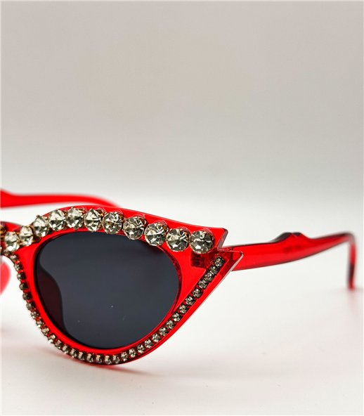 Γυαλιά κοκκάλινα με στρας Ethen Red