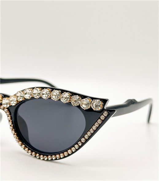 Γυαλιά κοκκάλινα με στρας Ethen Black