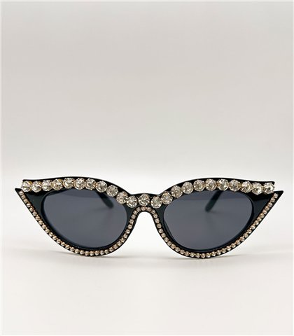 Γυαλιά κοκκάλινα με στρας Ethen Black