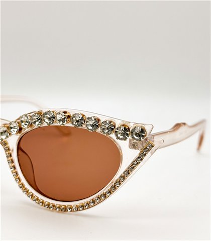 Γυαλιά κοκκάλινα με στρας Ethen Beige