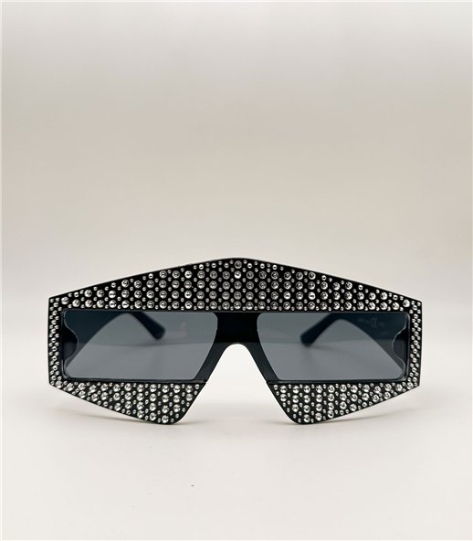 Γυαλιά κοκκάλινα μάσκα με στρας Lior Black