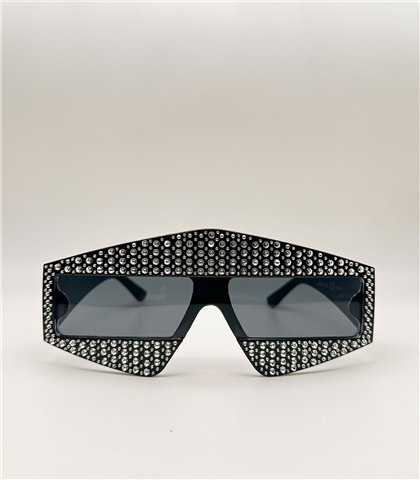 Γυαλιά κοκκάλινα μάσκα με στρας Lior Black