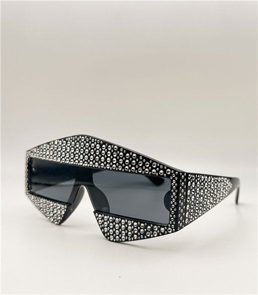 Γυαλιά κοκκάλινα μάσκα με στρας Lior Black