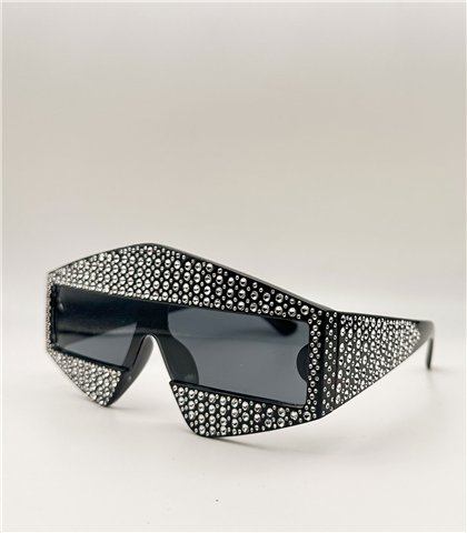 Γυαλιά κοκκάλινα μάσκα με στρας Lior Black