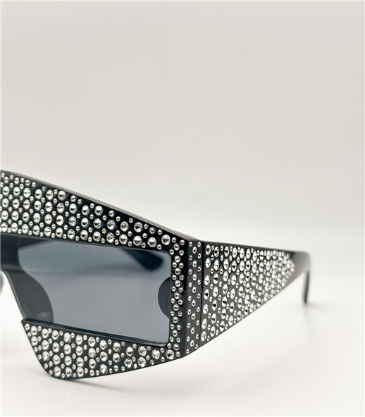 Γυαλιά κοκκάλινα μάσκα με στρας Lior Black