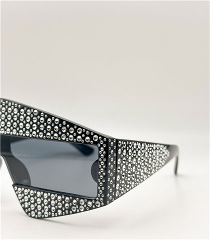 Γυαλιά κοκκάλινα μάσκα με στρας Lior Black